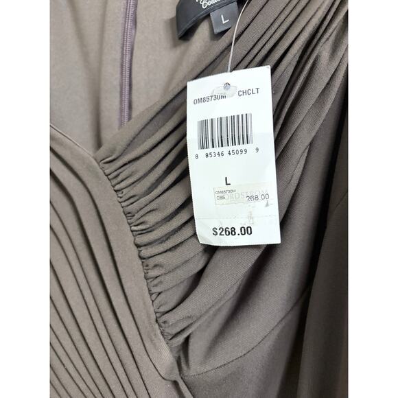 Tadashi Shoji Heart Neckline Cocktail Chocolate Brown Dress Size L - Picture 8 of 13